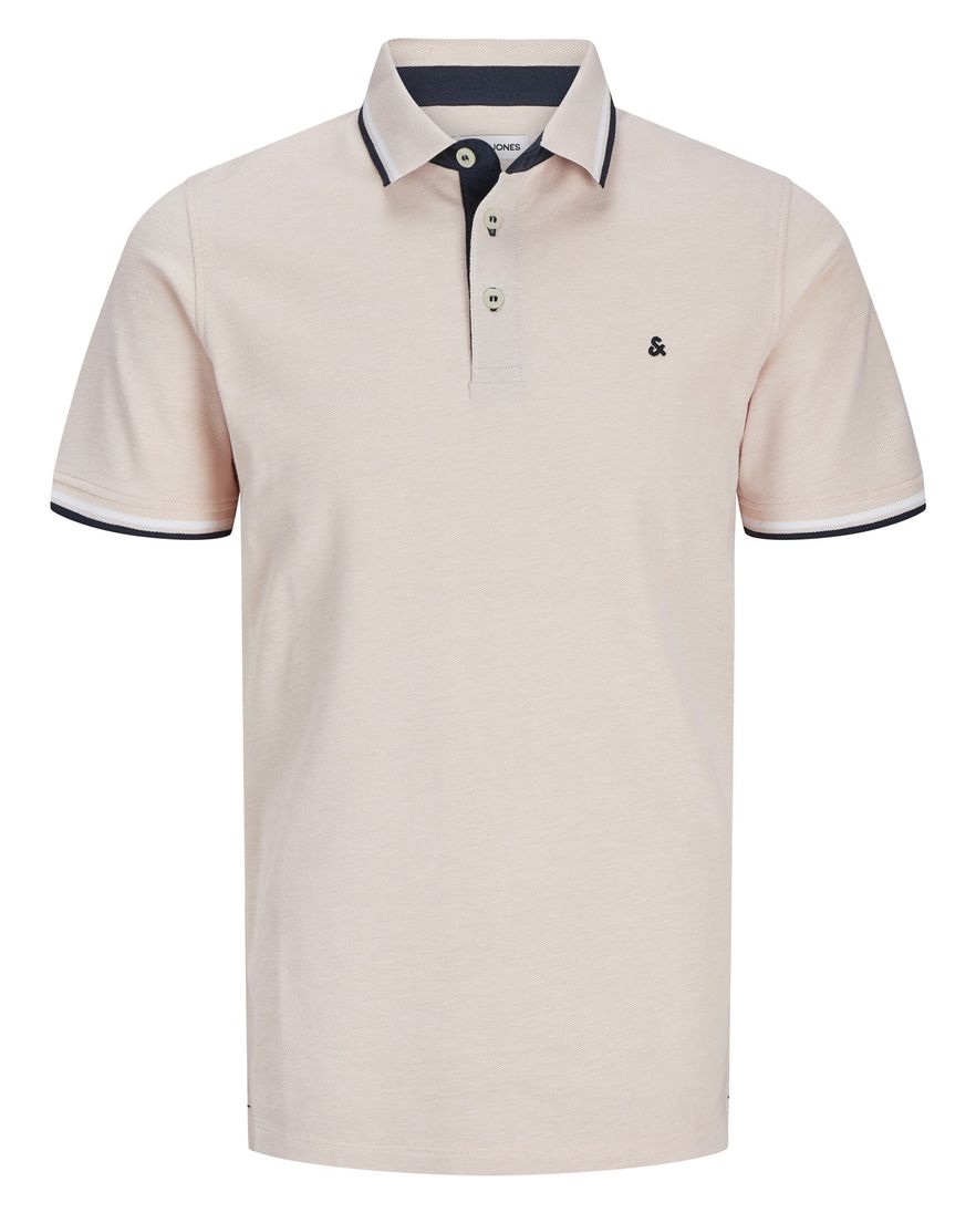 Jack & Jones roze polo 3-knoops effen