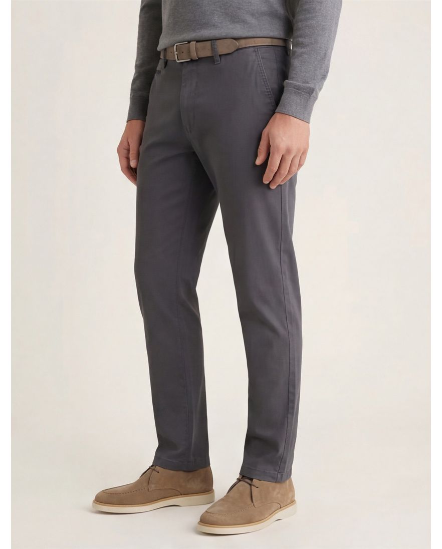 Gardeur Benny grijs effen pantalon flatfront