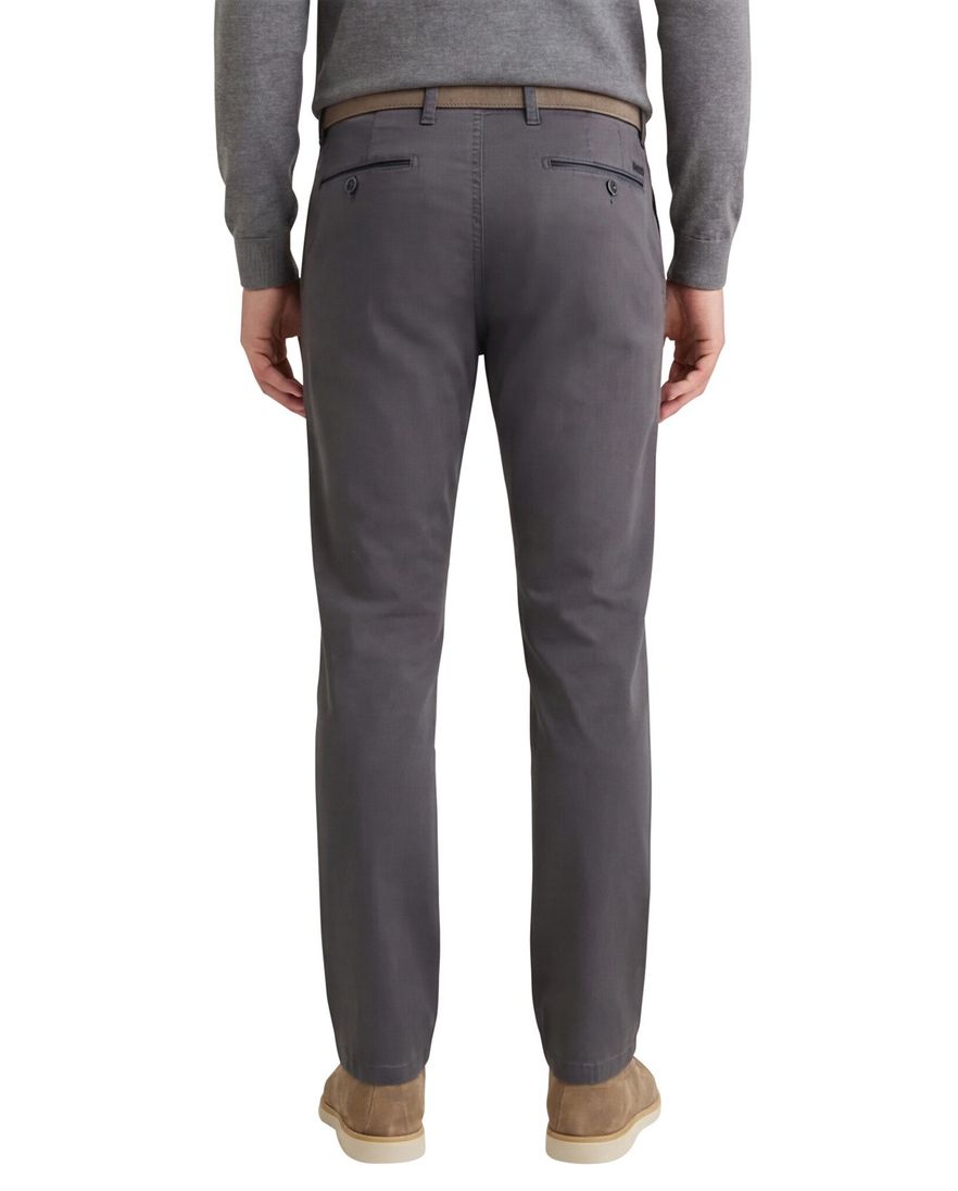 Gardeur Benny grijs effen pantalon flatfront