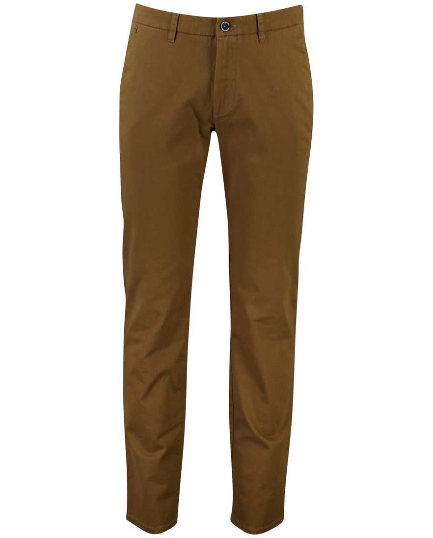 Gardeur broek bruin effen katoen