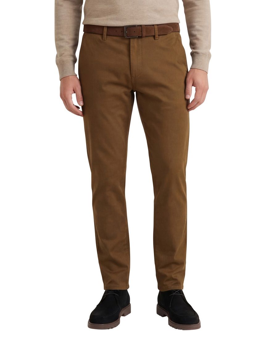 Gardeur broek bruin effen katoen