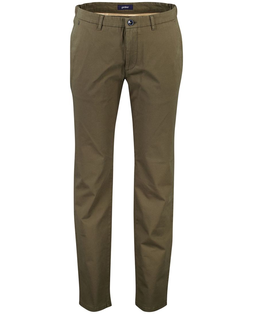 Gardeur pantalon effen groen normale fit
