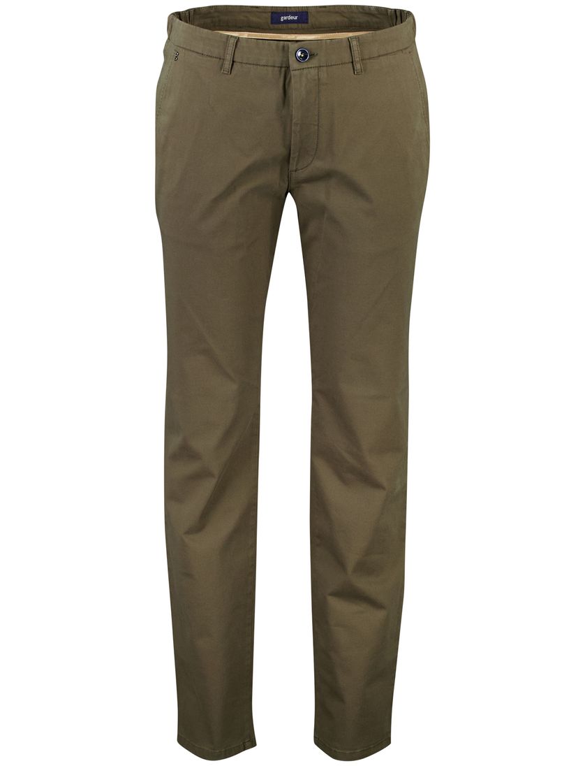 Pantalon effen groen normale fit Gardeur