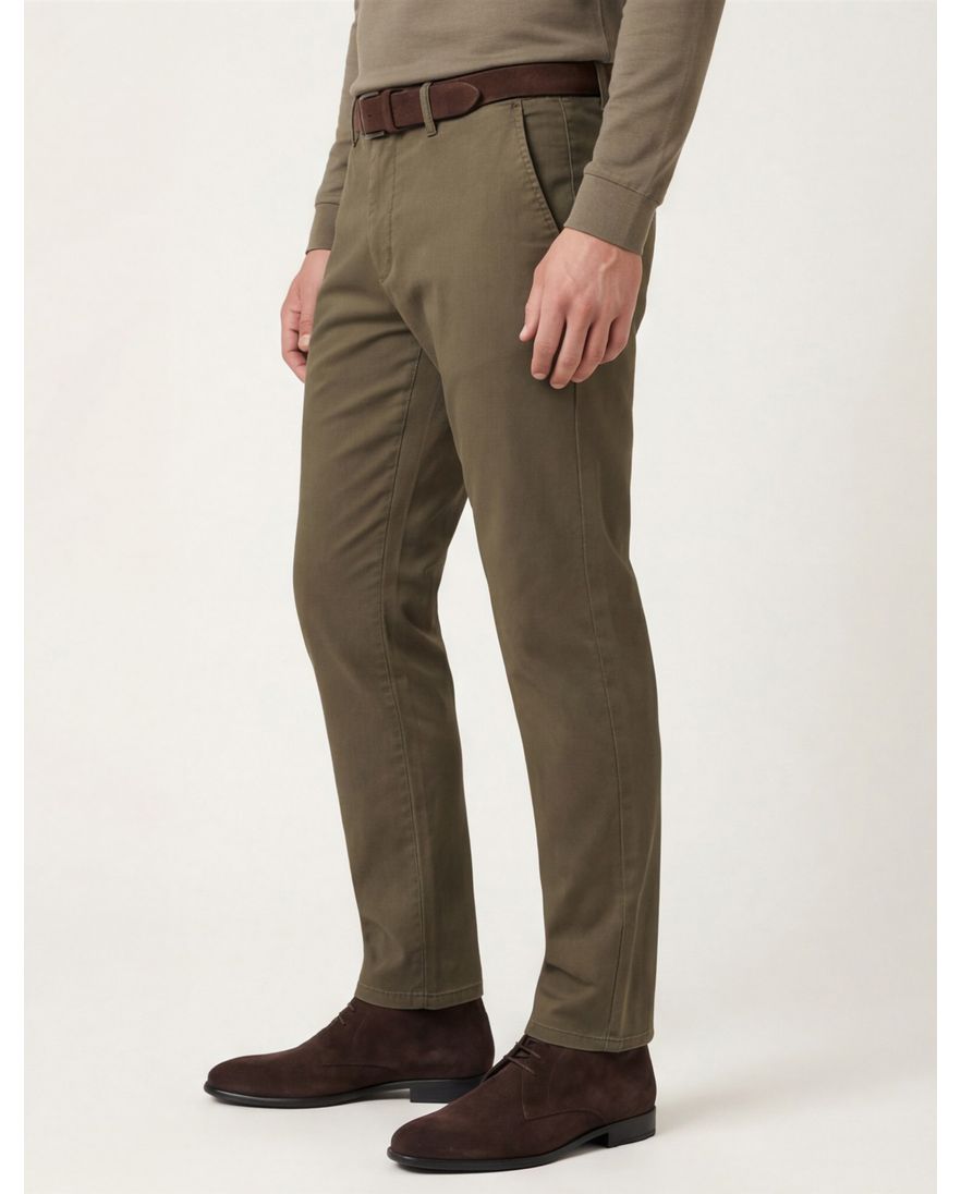 Gardeur pantalon effen groen normale fit