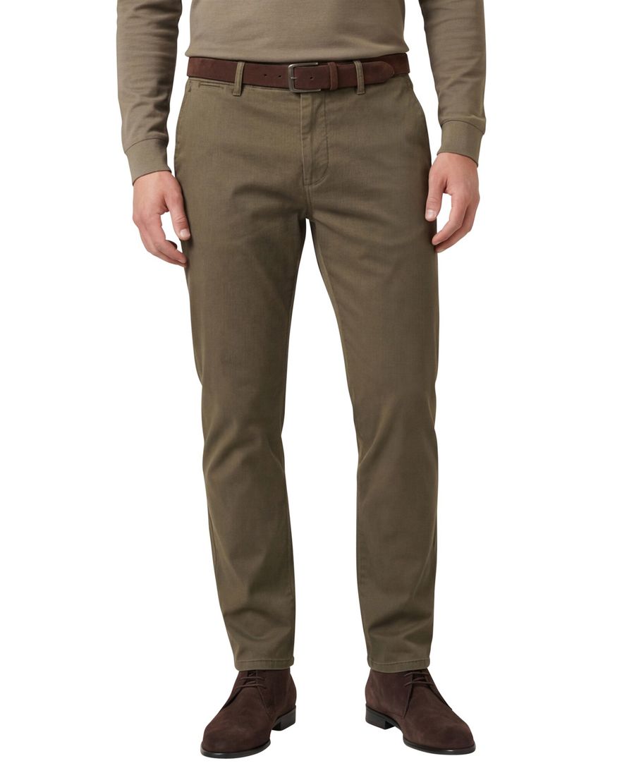 Gardeur pantalon effen groen normale fit