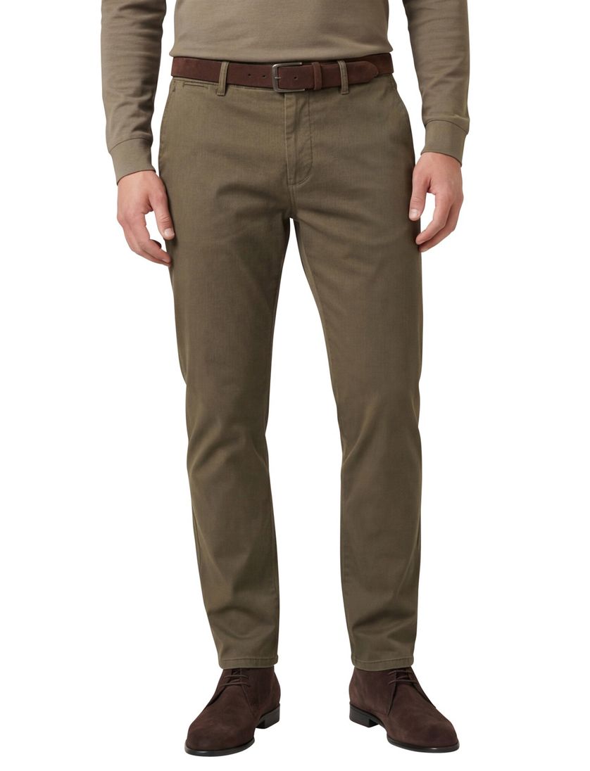 Pantalon effen groen normale fit Gardeur