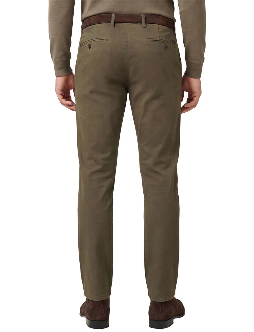 Pantalon effen groen normale fit Gardeur