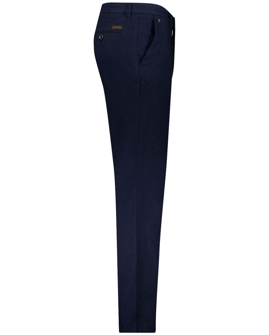 Gardeur pantalon effen donkerblauw katoen