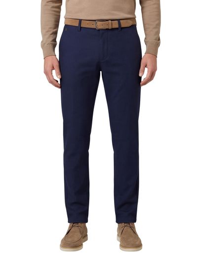 Gardeur Gardeur pantalon effen donkerblauw katoen