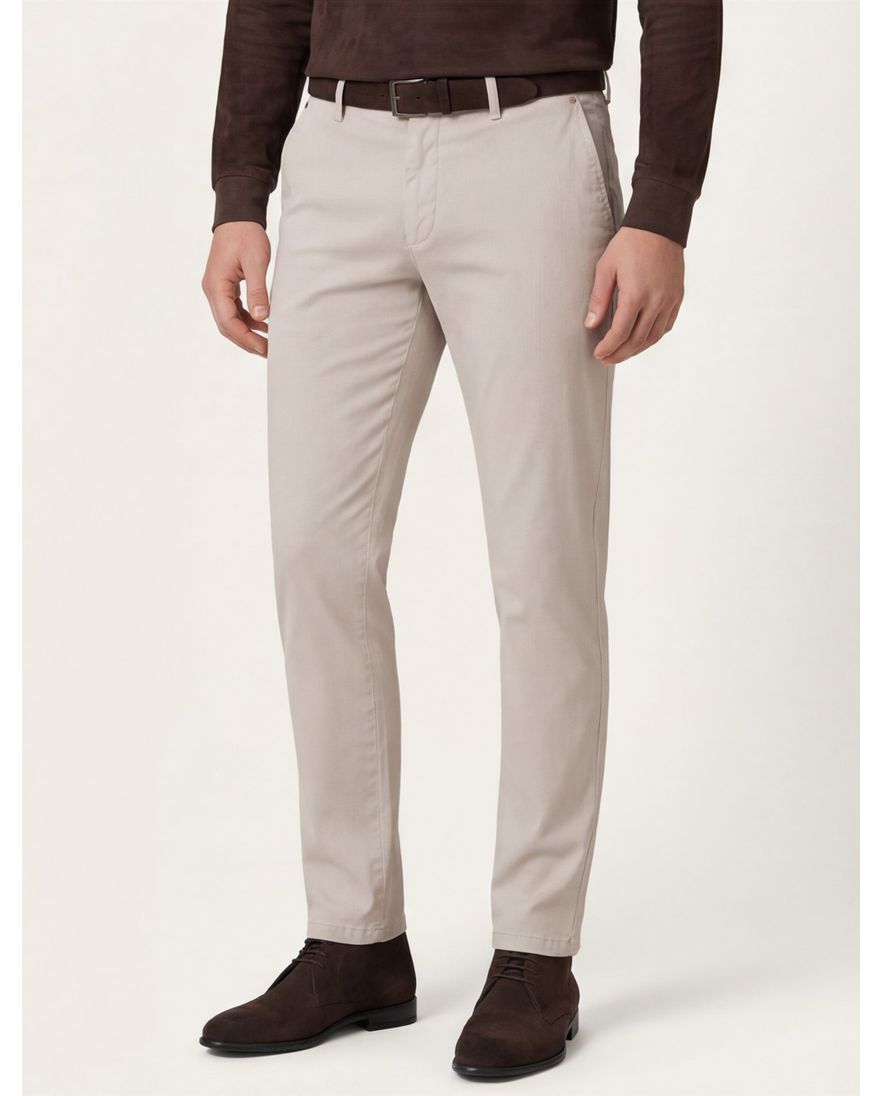 Gardeur pantalon beige effen normale fit