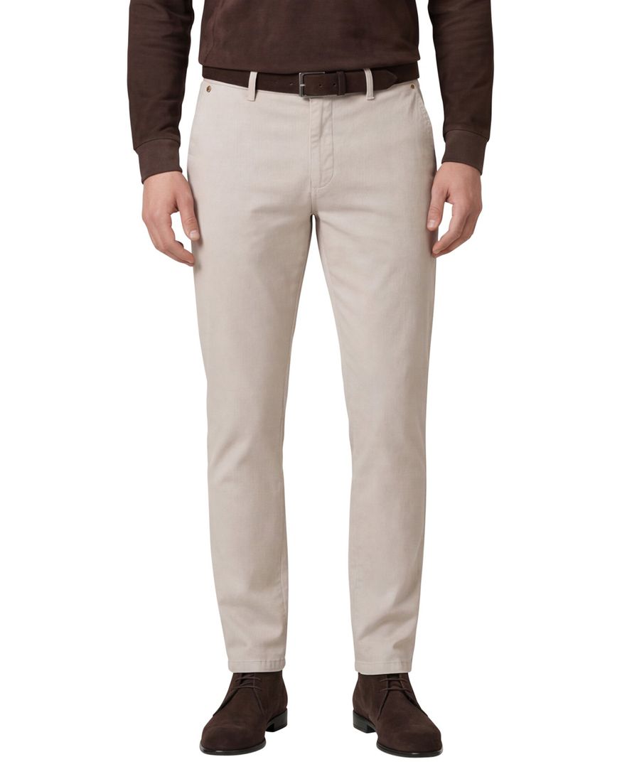 Gardeur pantalon beige effen normale fit