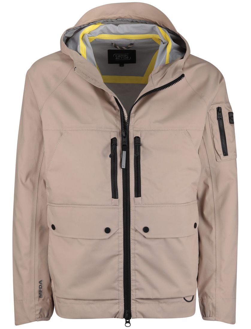 Tussenjas Camel Active Beige winddicht waterstotend katoen