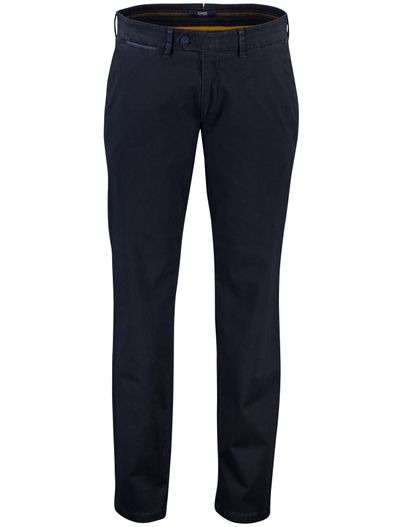 Eurex Eurex pantalon donkerblauw normale fit effen katoen