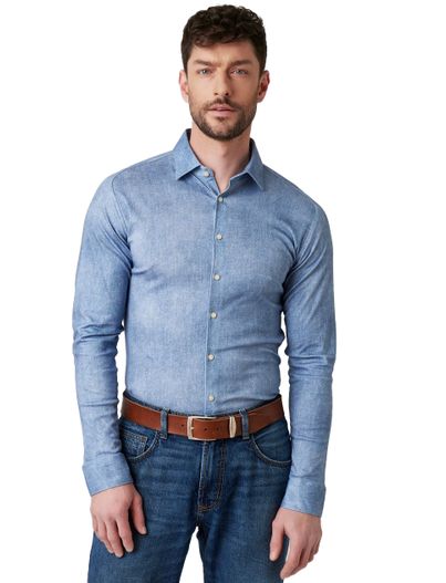 Desoto Desoto Kent overhemd licht blauw katoen