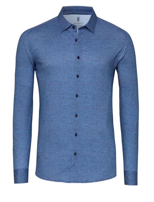 Desoto Casual Kent overhemd blauw gemêleerd