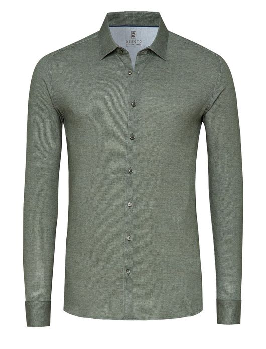 Desoto Casual Kent overhemd groen gemêleerd