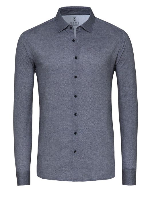 Desoto Casual Kent overhemd grijs gemêleerd