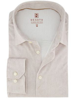 Desoto Beige gestreept Jersey Desoto overhemd