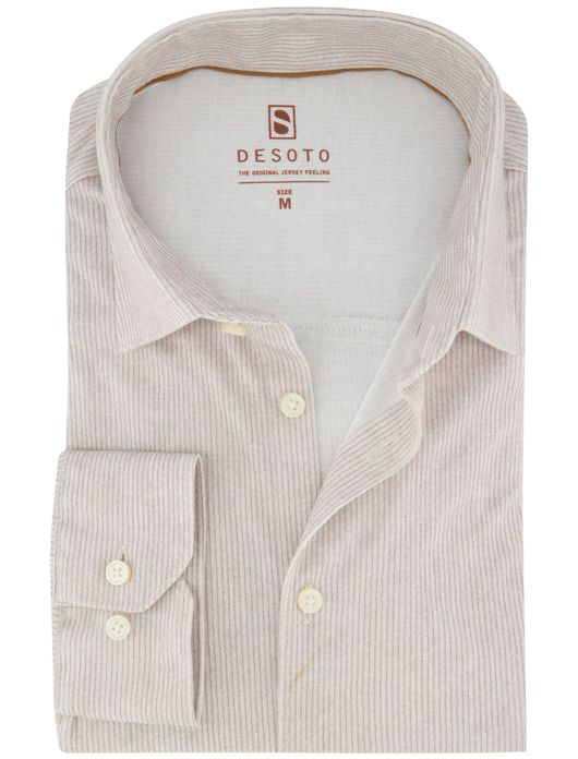 Desoto Jersey overhemd beige corduroy katoen