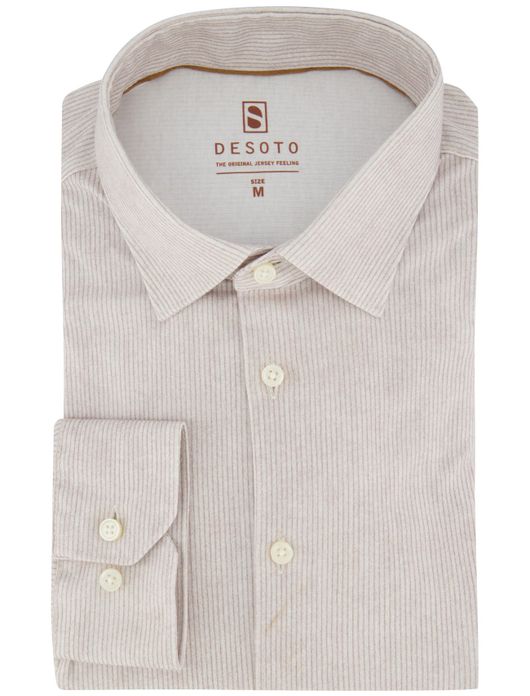 Desoto Jersey overhemd beige corduroy katoen