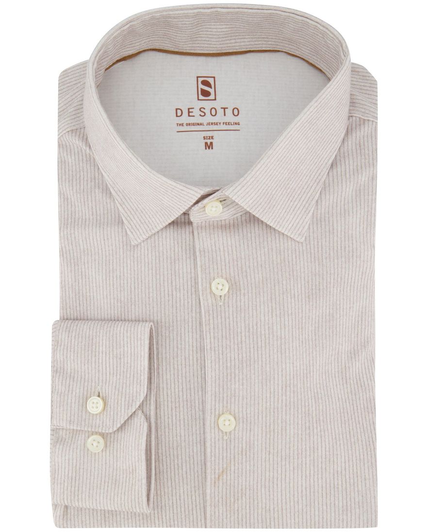 Overhemd Desoto Jersey beige katoen