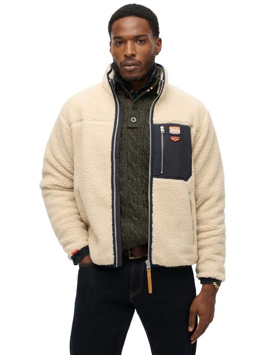 Superdry vest fleece beige