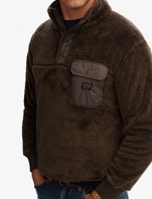Superdry sweater fleece bruin