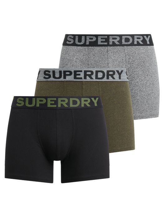 Superdry boxershorts 3-pack zwart grijs groen