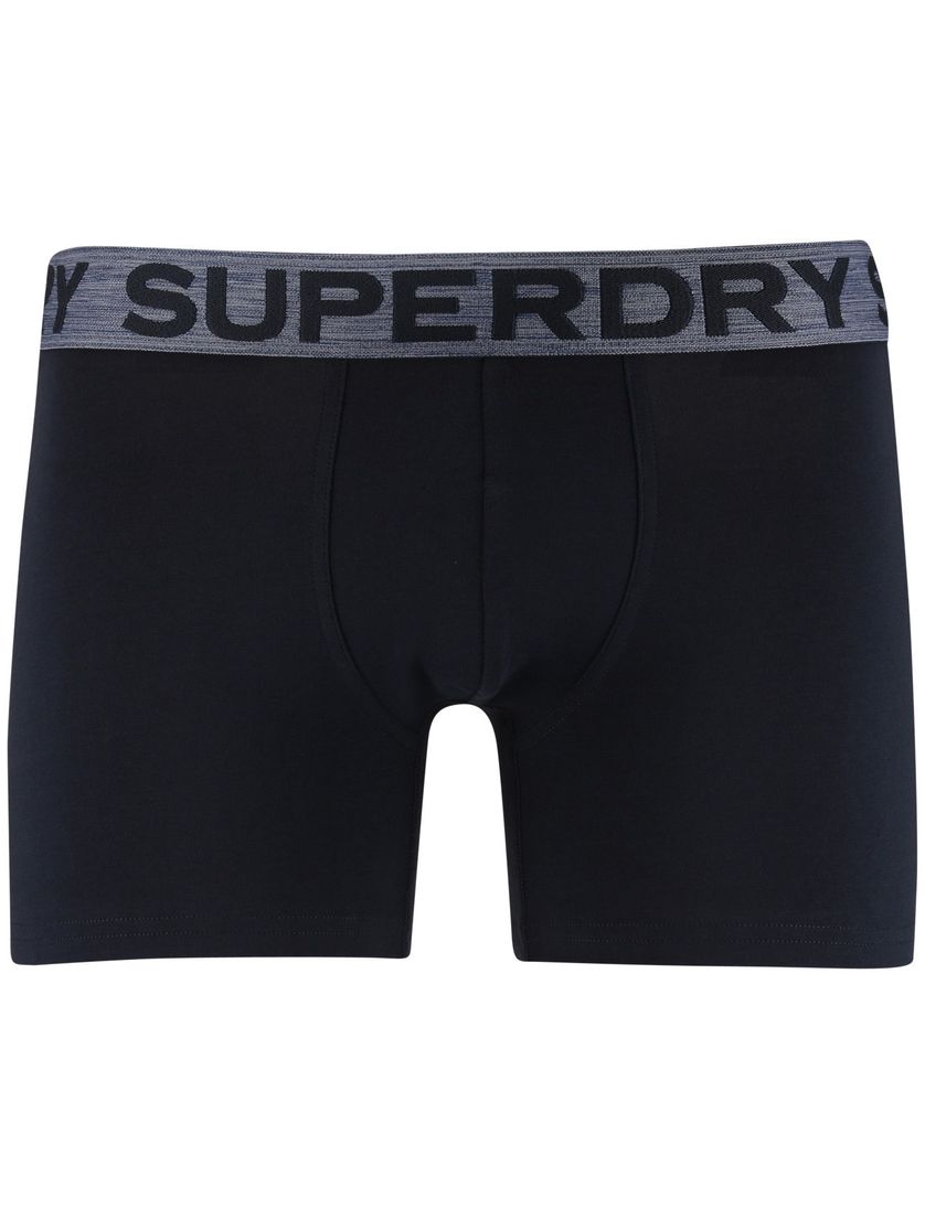 Superdry boxershorts donkerblauw 3-pack effen