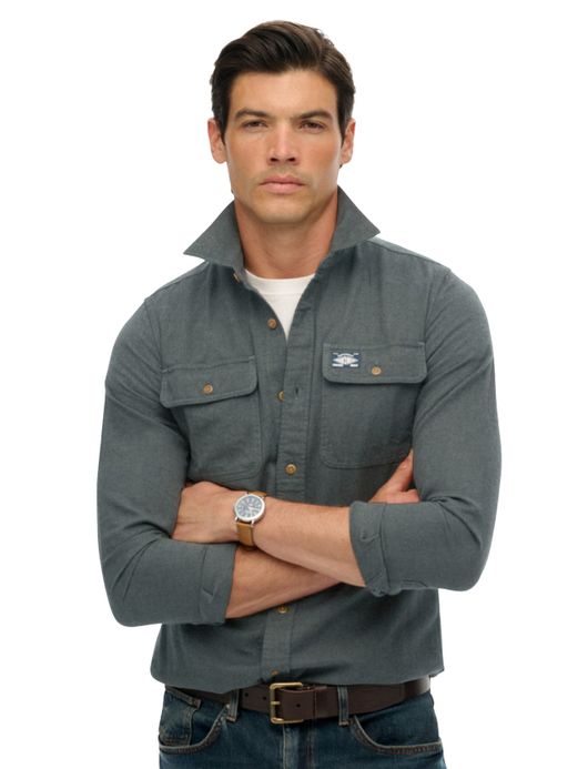 Superdry overshirt grijs effen