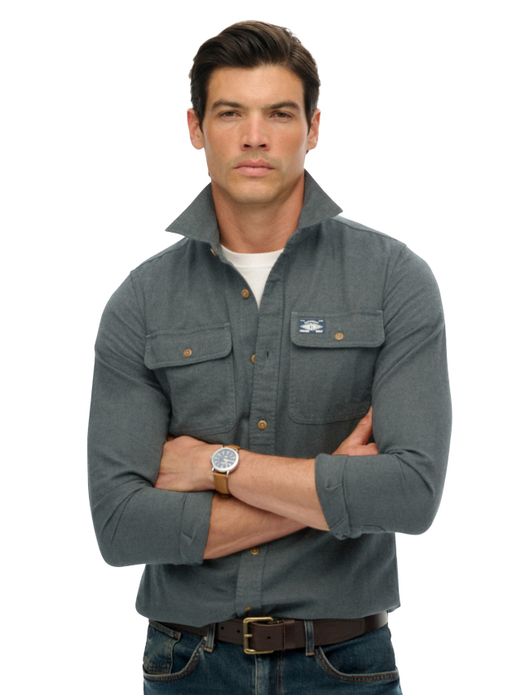 Superdry overshirt grijs effen