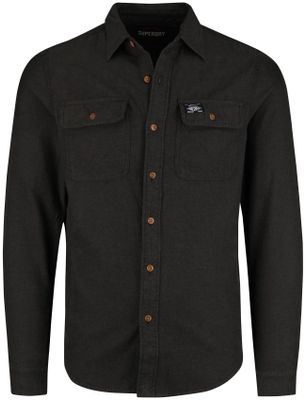 Superdry Superdry overshirt olijfgroen met dubbele borstzakken