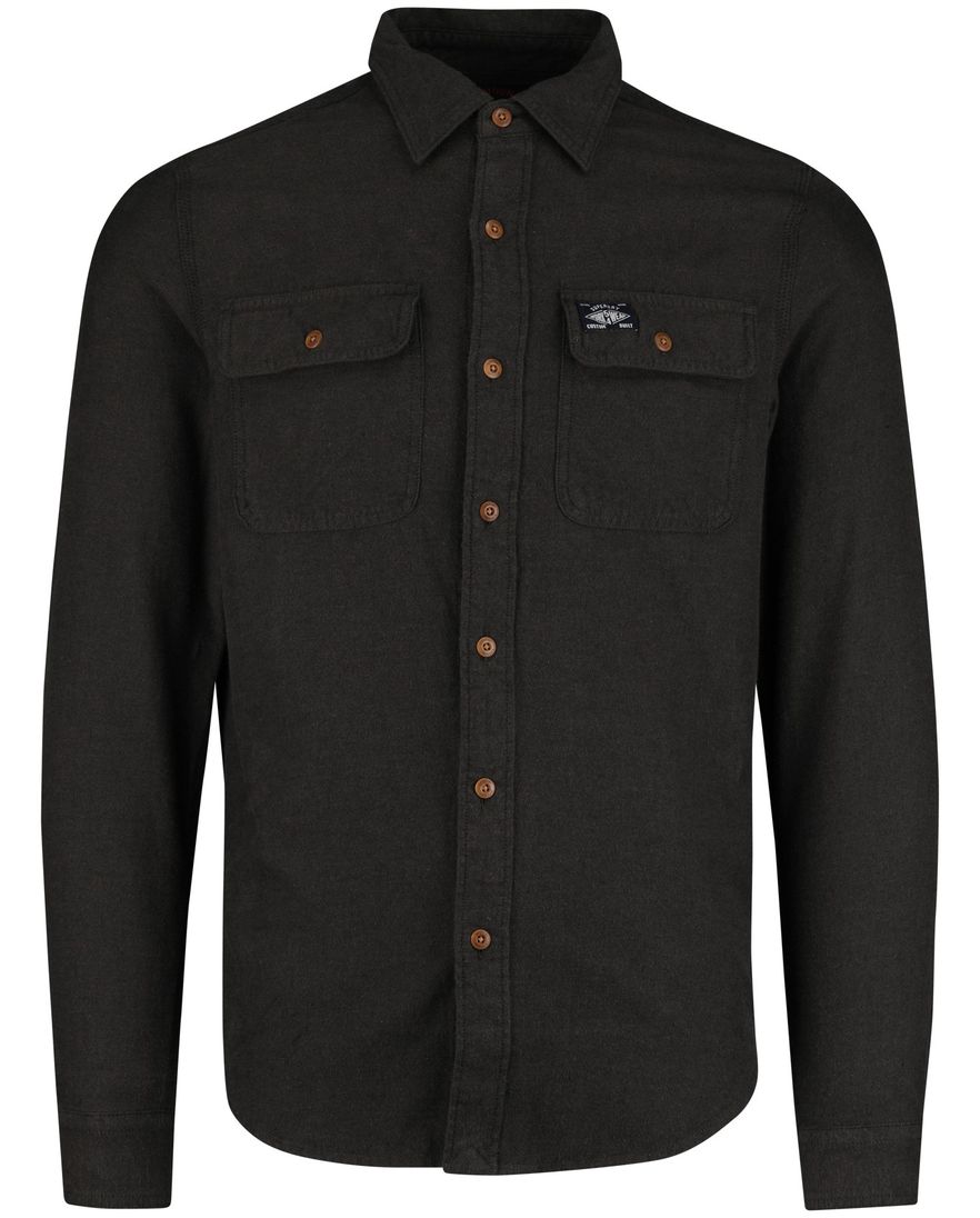 Superdry overshirt olijfgroen met dubbele borstzakken