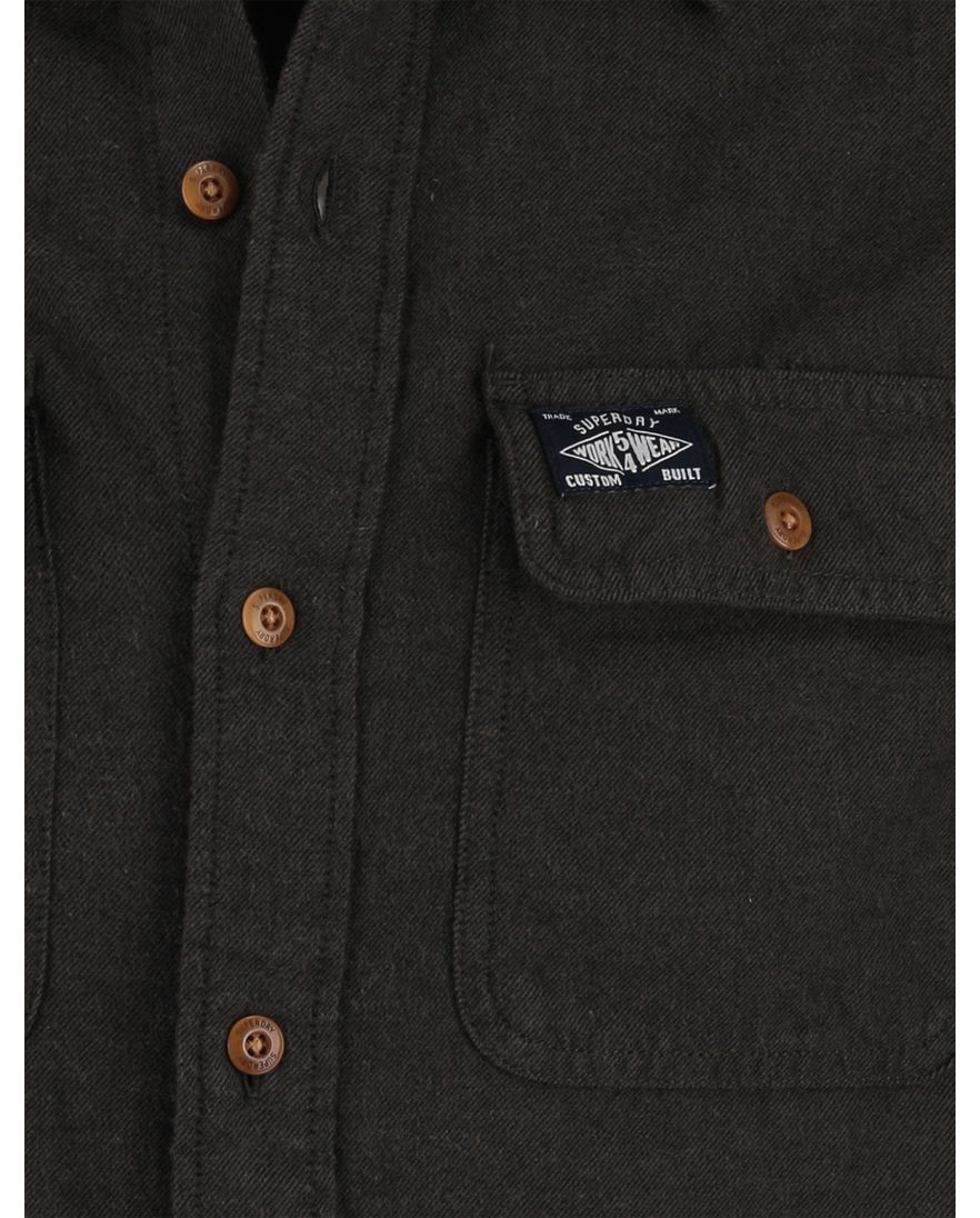 Superdry overshirt olijfgroen met dubbele borstzakken