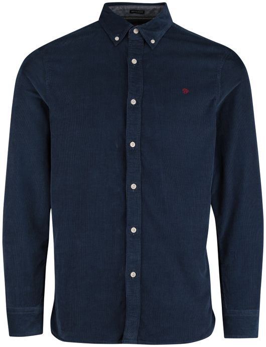 Superdry casual overhemd donkerblauw button down