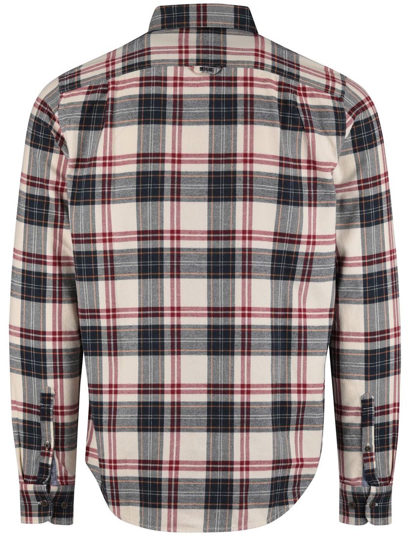 casual overhemd Superdry creme geruit