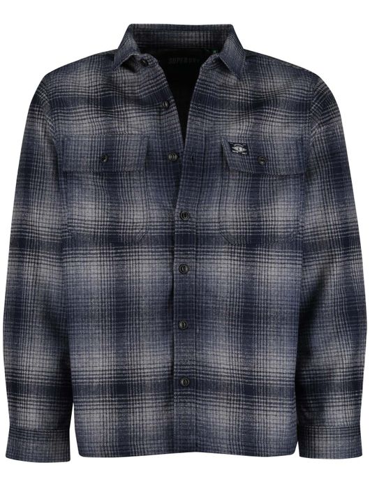 Superdry overshirt navy geprint wol