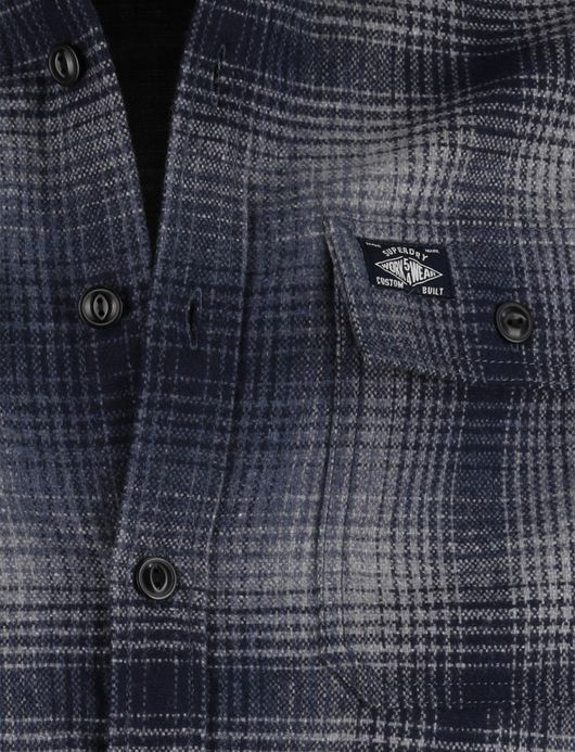 Superdry overshirt navy geprint polyester