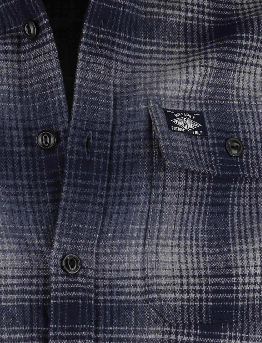 Superdry overshirt navy geprint polyester