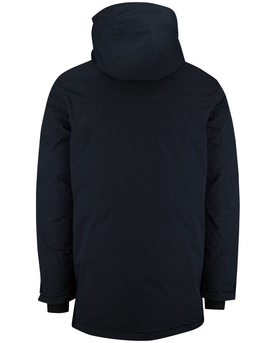 Superdry Winterjas Donkerblauw parka waterafstotend gevoerd