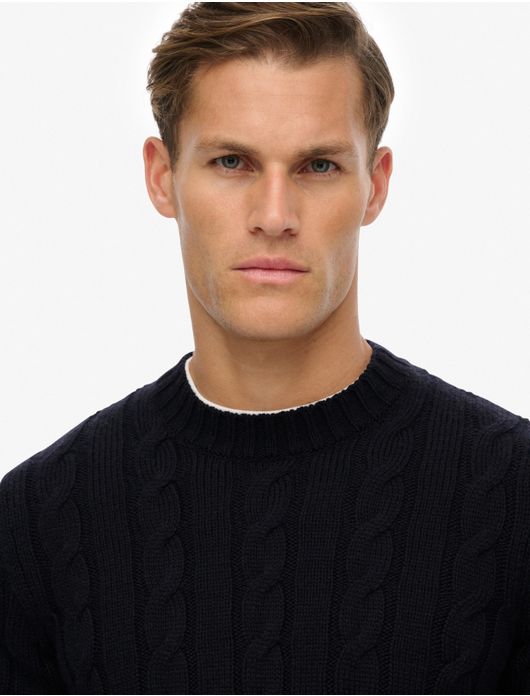 Superdry Trui Zwart gebreid kabel