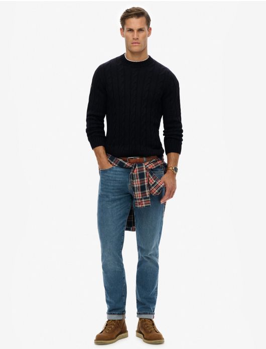 Superdry Trui Zwart gebreid kabel