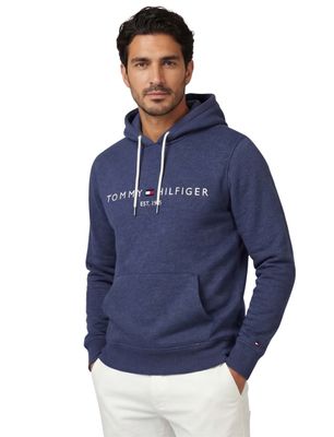 Tommy Hilfiger Tommy Hilfiger hoodie gemêleerd katoen blauw met capuchon