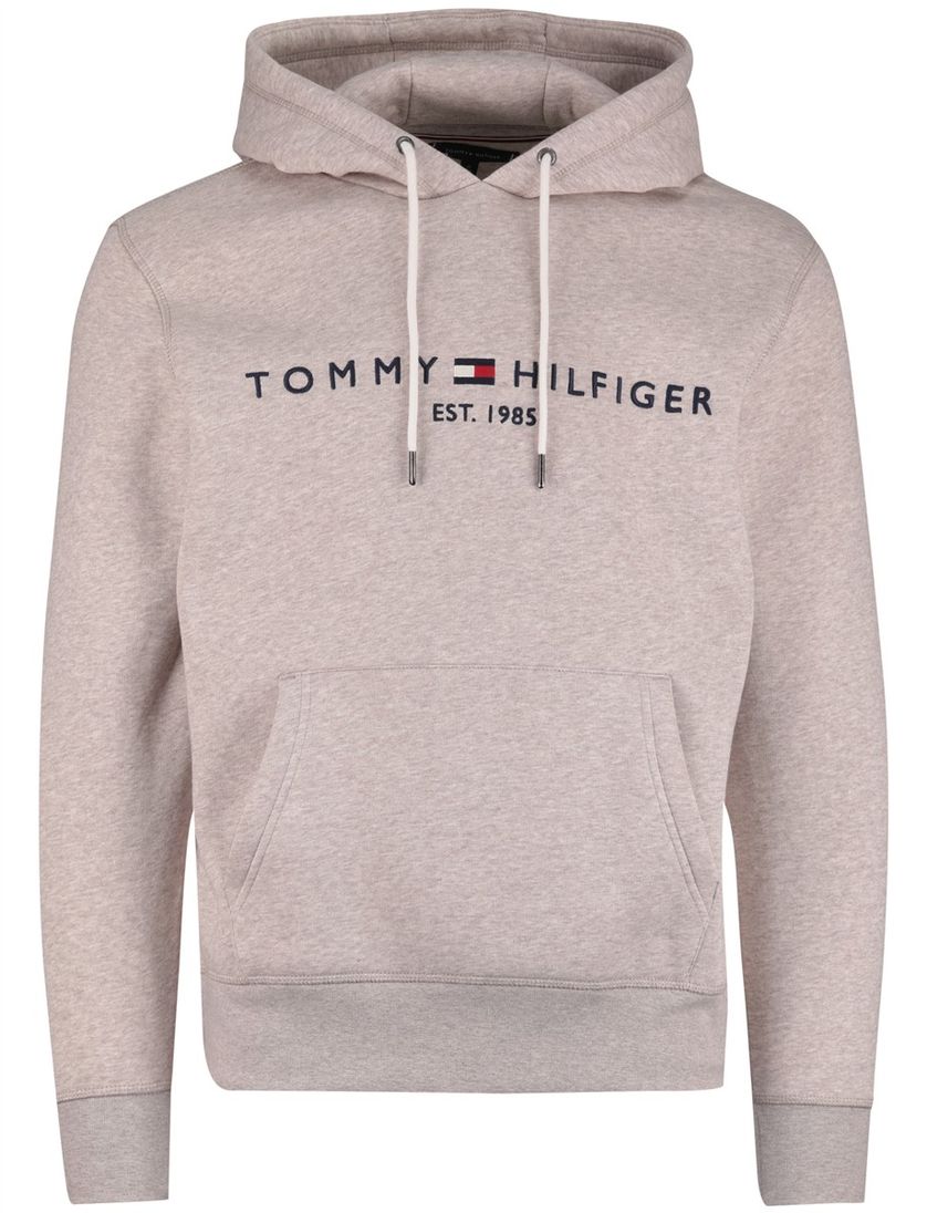 Tommy Hilfiger hoodie gemêleerd katoen roze met capuchon