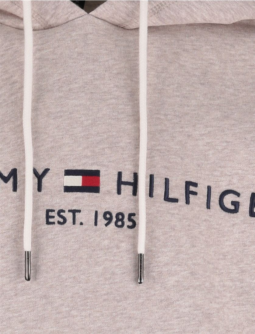 Tommy Hilfiger hoodie gemêleerd katoen roze met capuchon