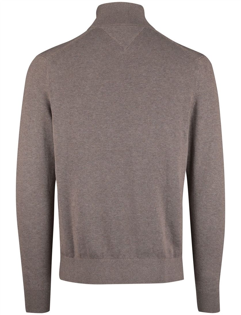 Tommy Hilfiger Half Zip bruin katoen lange mouw