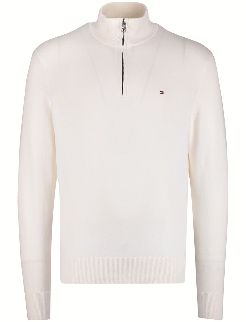 Trui wit Tommy Hilfiger half zip