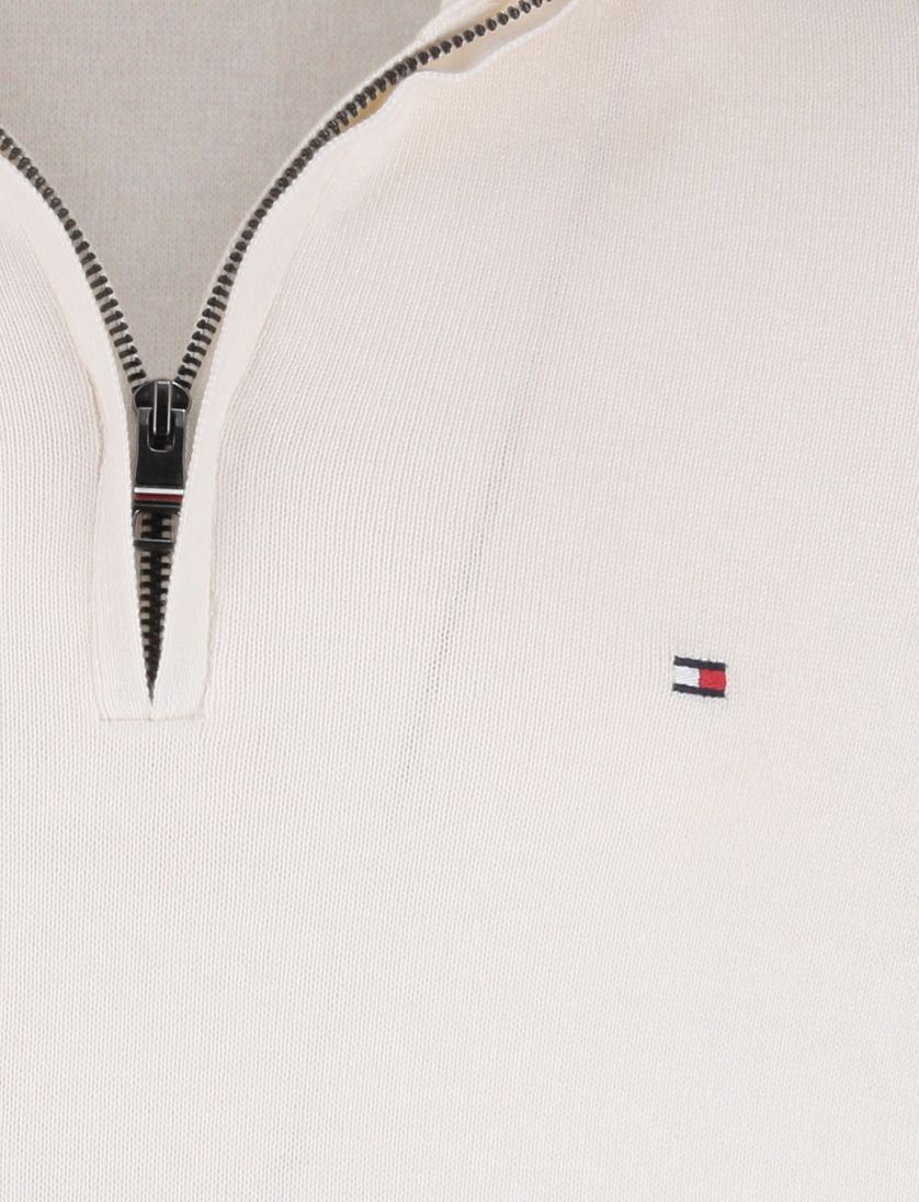 Trui wit Tommy Hilfiger half zip