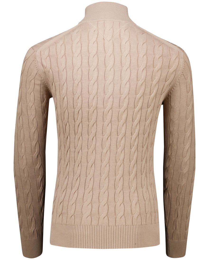 Tommy Hilfiger half zip trui bruin katoen