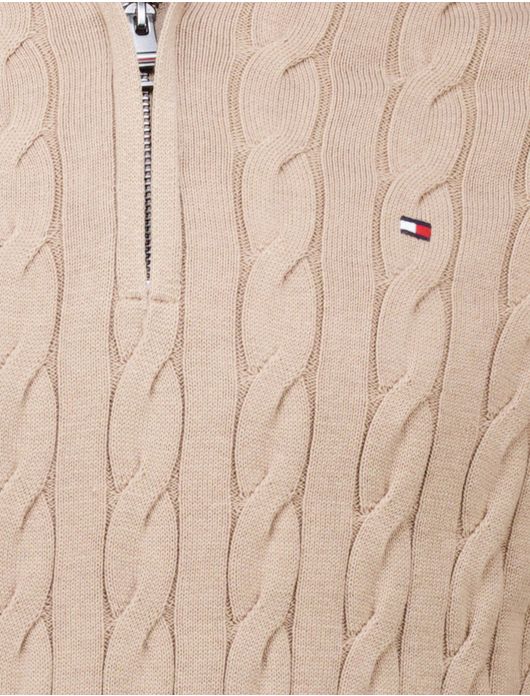 Tommy Hilfiger half zip trui bruin